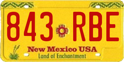 NM license plate 843RBE