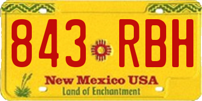 NM license plate 843RBH