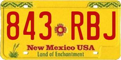 NM license plate 843RBJ