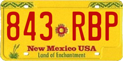 NM license plate 843RBP