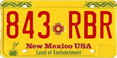 NM license plate 843RBR