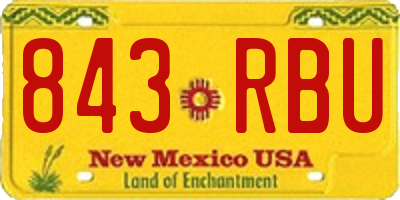 NM license plate 843RBU