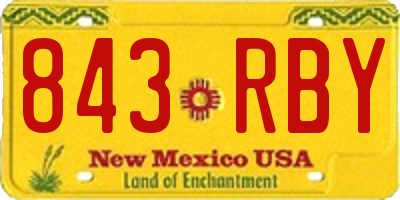 NM license plate 843RBY