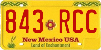 NM license plate 843RCC