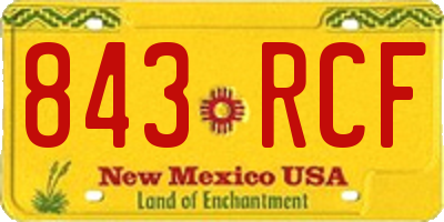 NM license plate 843RCF