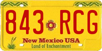 NM license plate 843RCG