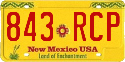 NM license plate 843RCP