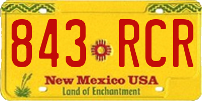 NM license plate 843RCR