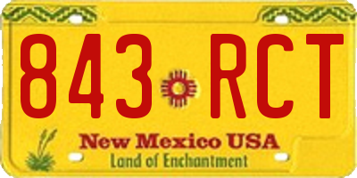 NM license plate 843RCT