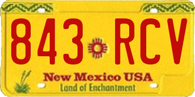 NM license plate 843RCV