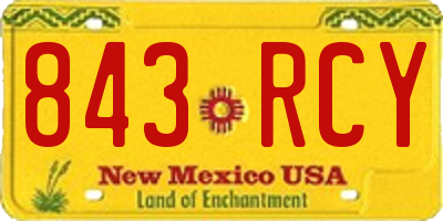 NM license plate 843RCY