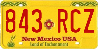 NM license plate 843RCZ