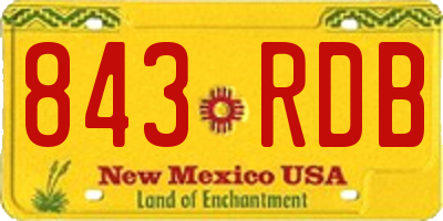 NM license plate 843RDB