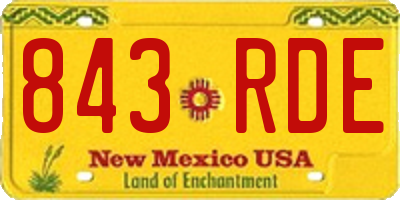 NM license plate 843RDE