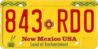 NM license plate 843RDO