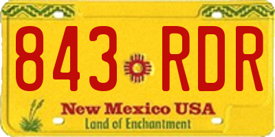 NM license plate 843RDR