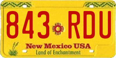 NM license plate 843RDU
