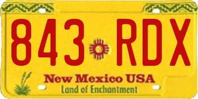 NM license plate 843RDX