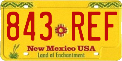 NM license plate 843REF