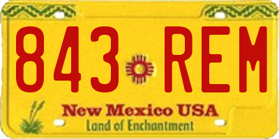 NM license plate 843REM