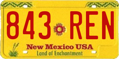 NM license plate 843REN