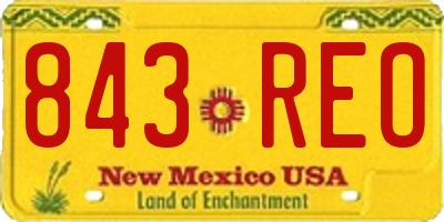 NM license plate 843REO