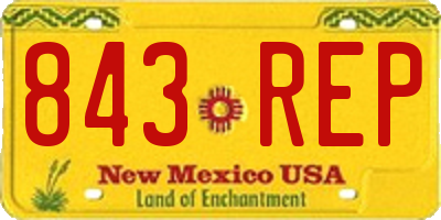 NM license plate 843REP