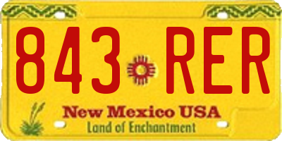 NM license plate 843RER