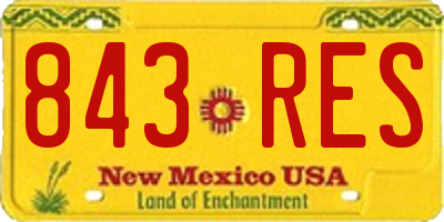 NM license plate 843RES
