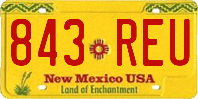 NM license plate 843REU