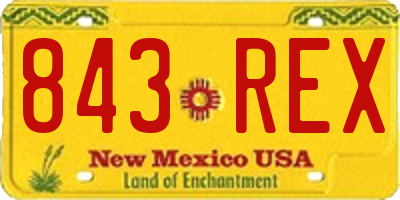 NM license plate 843REX