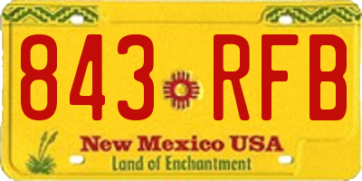 NM license plate 843RFB