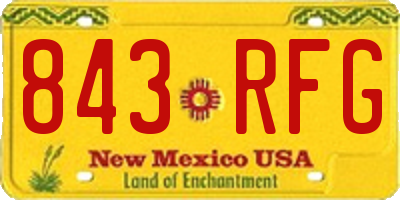 NM license plate 843RFG