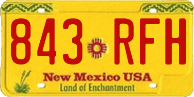 NM license plate 843RFH