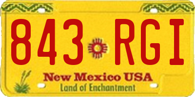 NM license plate 843RGI