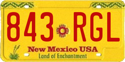 NM license plate 843RGL
