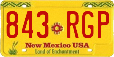 NM license plate 843RGP
