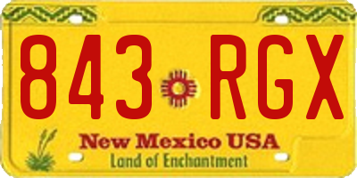 NM license plate 843RGX