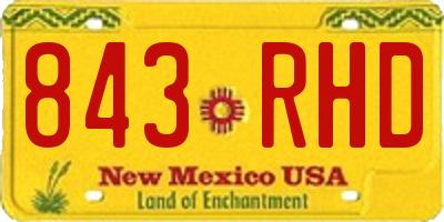 NM license plate 843RHD