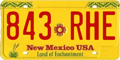 NM license plate 843RHE