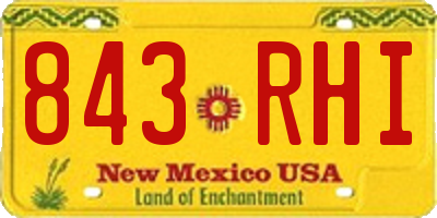 NM license plate 843RHI