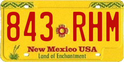 NM license plate 843RHM