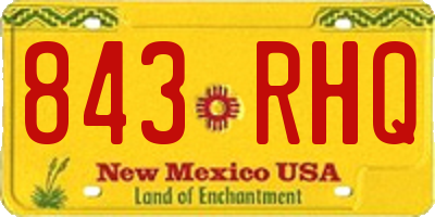 NM license plate 843RHQ