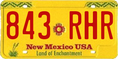 NM license plate 843RHR