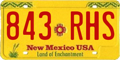 NM license plate 843RHS