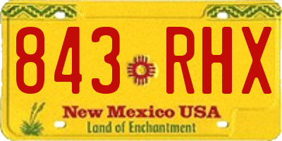 NM license plate 843RHX