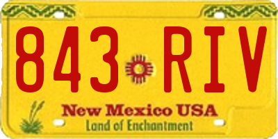 NM license plate 843RIV