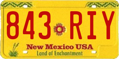 NM license plate 843RIY