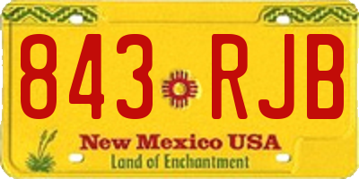 NM license plate 843RJB