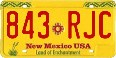 NM license plate 843RJC
